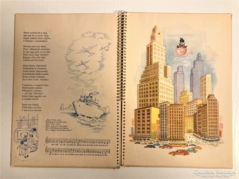 Buborék Feri's Adventures picture book rarity with drawings by Róna Emy, from 1957