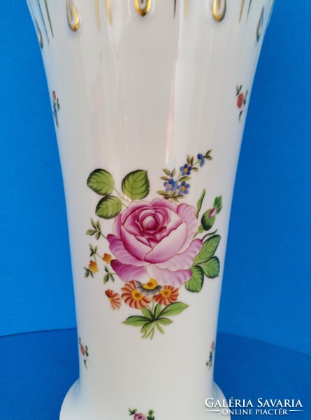 Herendi porcelán Könnycsepp váza Bécsi Rózsa mintás