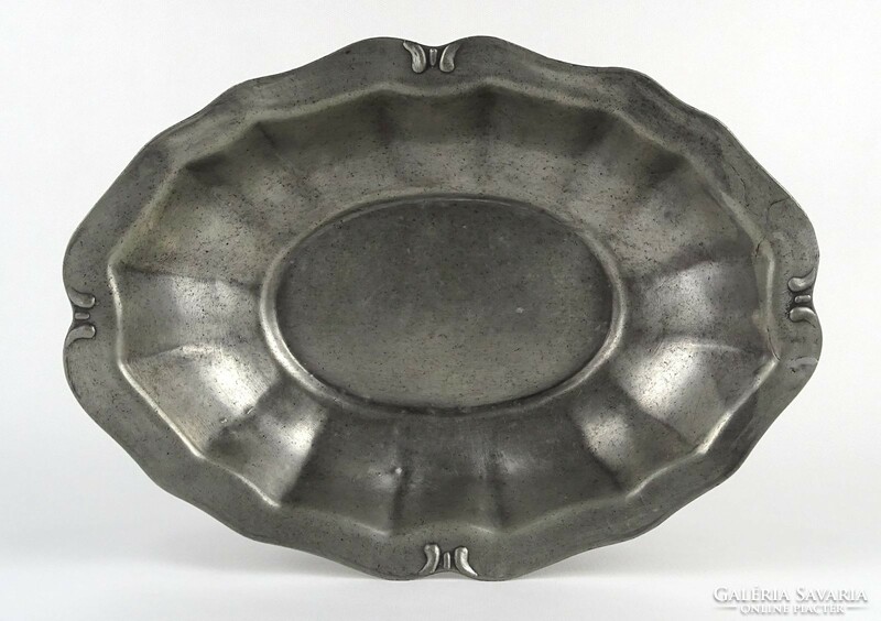1N209 antique marked pewter serving bowl 31 cm
