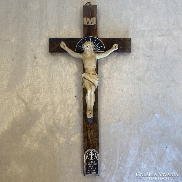Antique plaster crucifix