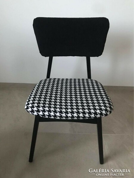 Retro fekete fehér tyúkláb mintás szék