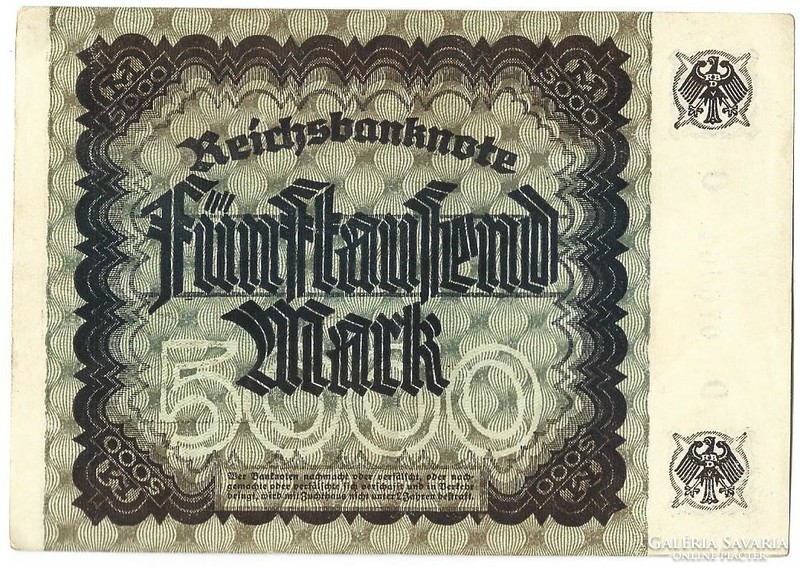 5000 Mark 1922 hakensterne watermark Germany 3.