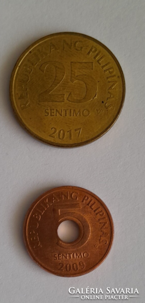 Philippines 5 centimo (2009) 25 centimo (2017)