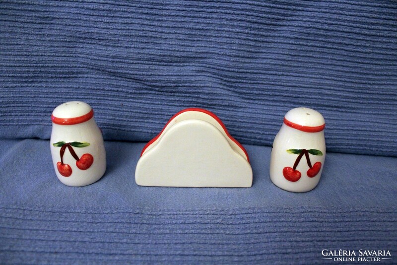 Ceramic table salt pepper napkin holder