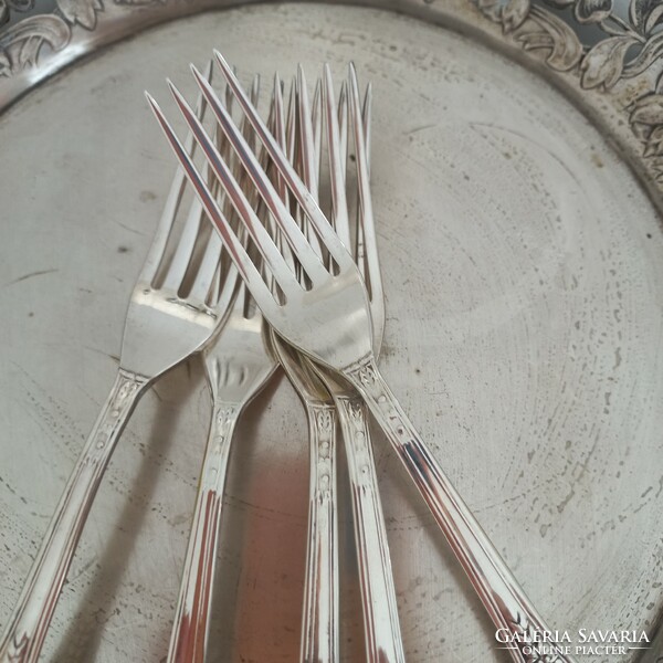 5 silver-plated forks