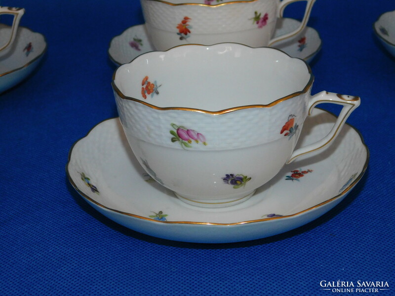 Herend antique milles fleurs set of 6 tea cups