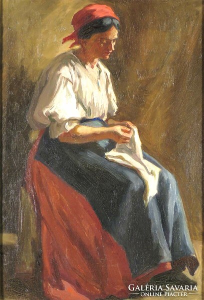 Hungarian painter around 1920: seamstress
