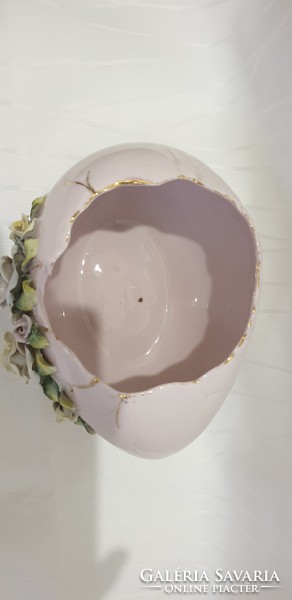 Antique marked, large rose bowl 17x14x10 damaged