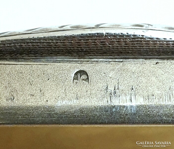 Silver (935) enamelled ring, business card holder