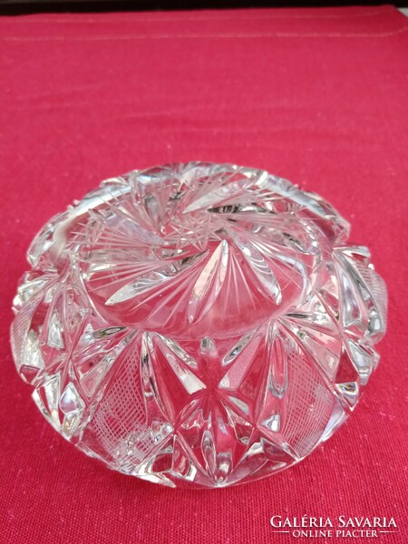 Nagy méretű Ajka kristály  üveg --- metszett ólomkristály hamutál /  hamuzó  / asztalközép