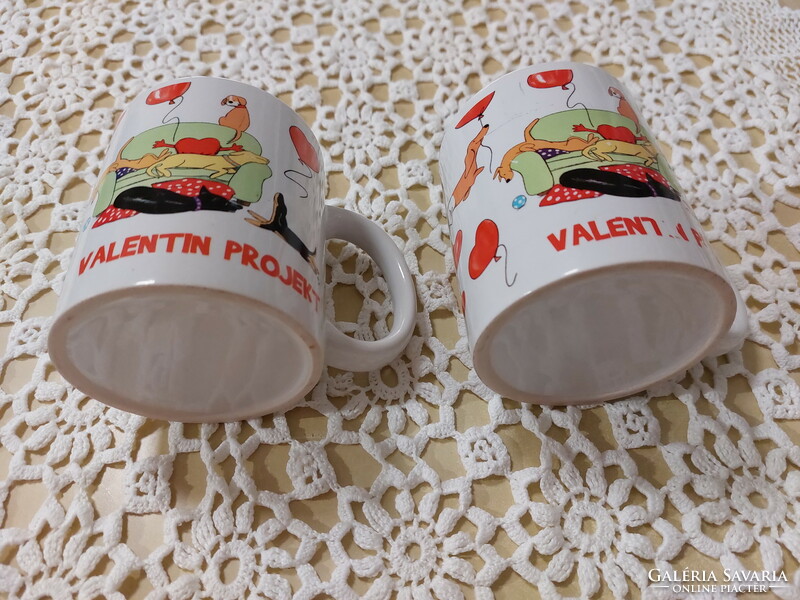Dog, dachshund mug, there are 2 different dogs on it, Valentine's day