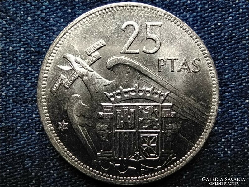 Spain francisco franco (1936-1975) 25 pesetas 1957 1971 aunc (id49509)