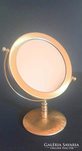 Art-Deco réz pipere asztali tükör nagyítós vintage ALKUDHATÓ