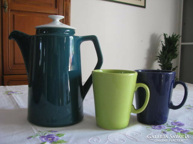Colorful ceramic tea set