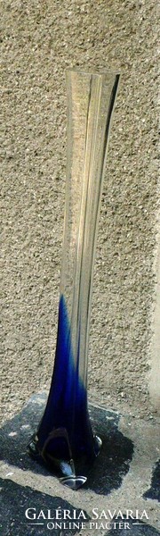 Old blue and white glass fiber vase