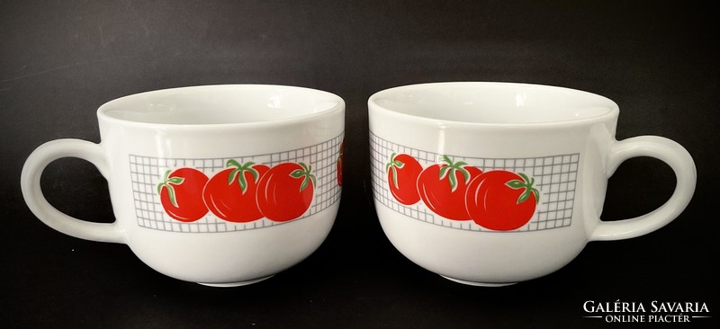 Zsolnay 2 display large tomato mugs