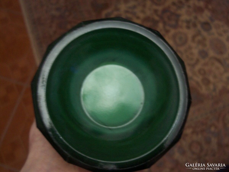 Extra vastag zöld Malachit váza