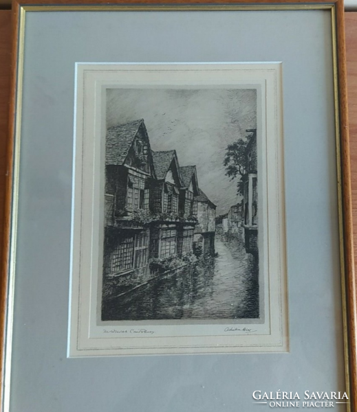 (K) nice Adrian Hill lithograph with 30x39 cm frame