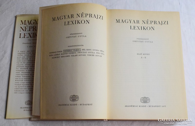 Magyar Néprajzi Lexikon , A - E , 1. , Akadémia , Ortutay Gyula , Diószegi Vilmos , 1977 könyv