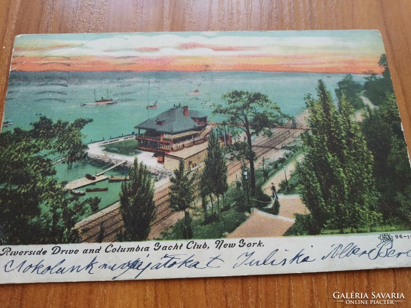 Antique postcard, New York, Columbia Yacht Club, from 1909