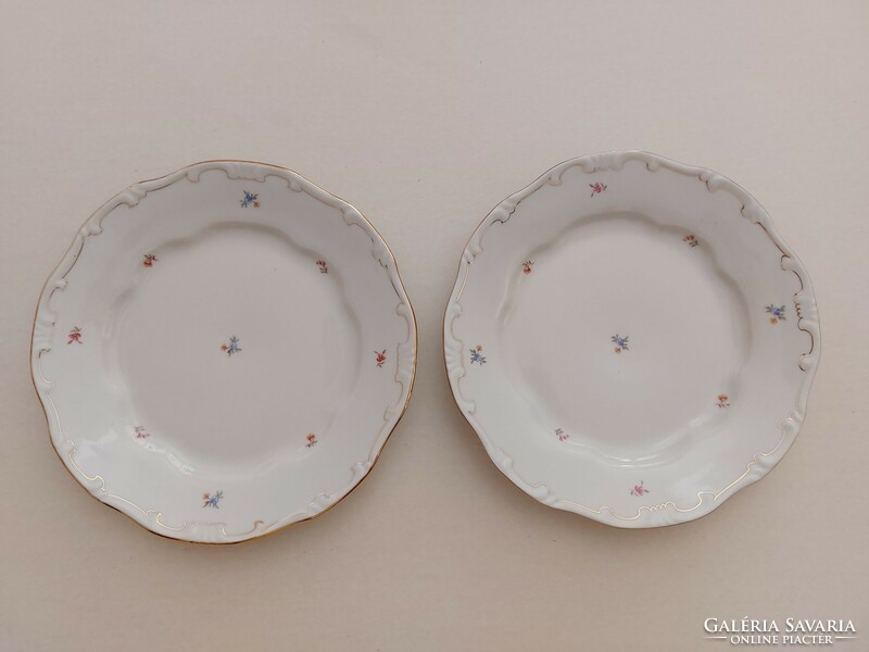 Old Zsolnay porcelain flat plate small baroque plate with floral pattern 2 pcs