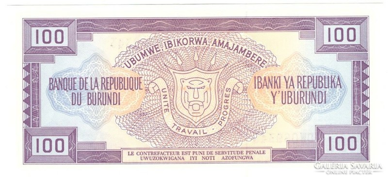100 francs 1993 Burundi UNC