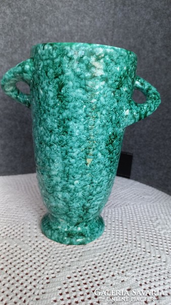 Gorka gauze with twisted handle, marked, ceramic vase, glaze crack at the bottom, height 19 cm, opening 10 cm