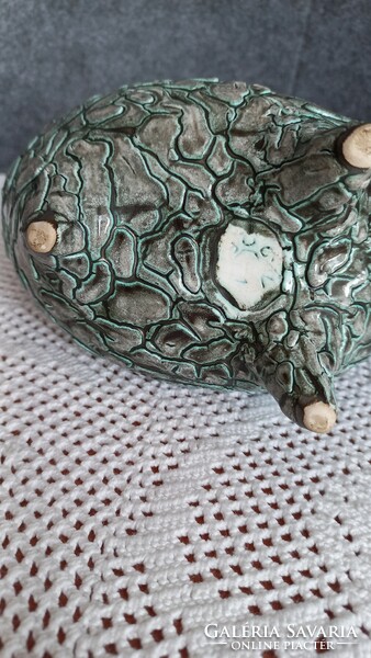 Gorka gauze ceramics, ram shaping tray, 17 x 17 x 9 cm, marked, restored