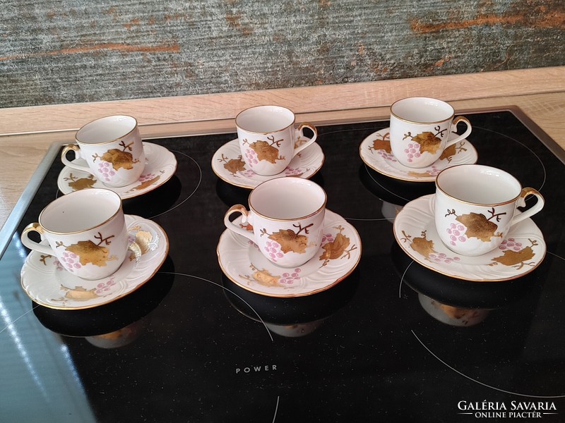 Richly gilded coffee set of 6 pieces