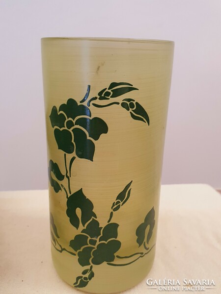 Glass vase, floral, thick wall