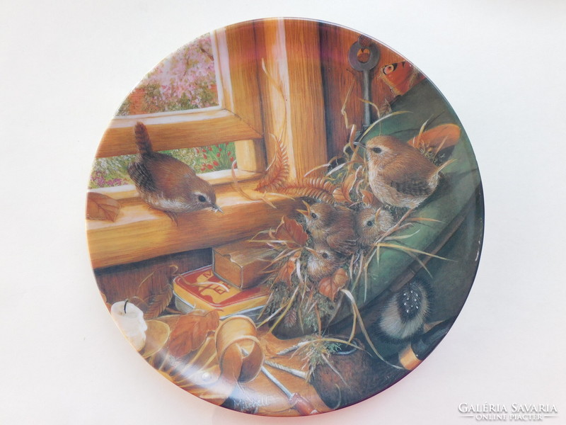 Coalport angol madaras tányér - "Etetési idő"