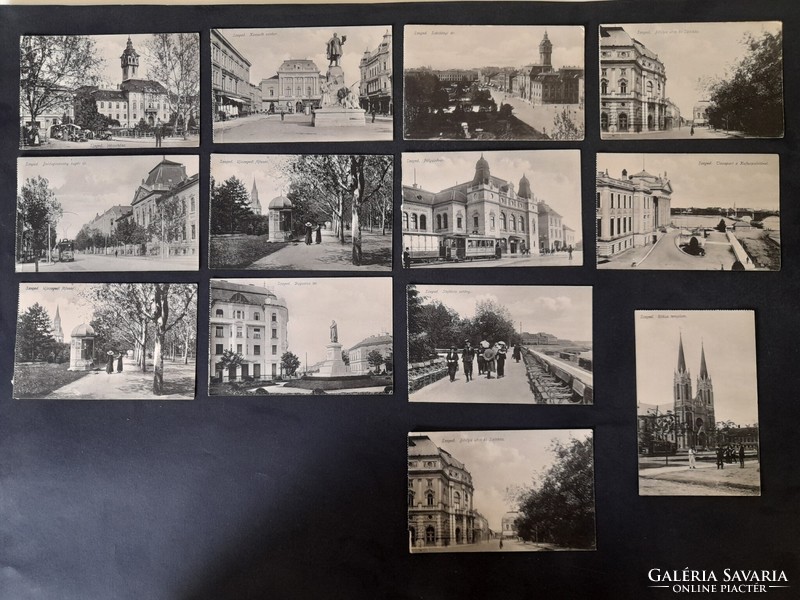 Szeged postcards in one, 13 pcs