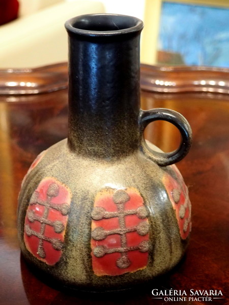 Retro ceramic vase with handles