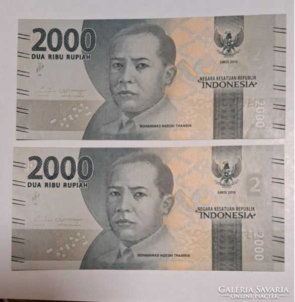2 darab Sorszámkövető Indonézia 2000 rúpia 2016 UNC (29)