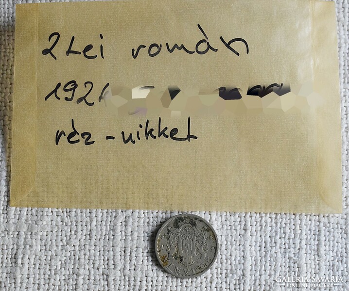 2 Lei, Romania, money, coin 1924, bun petru