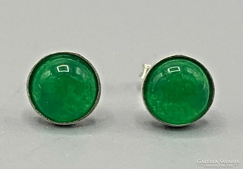 Green agate silver earrings, 925 - many handmade jewelry