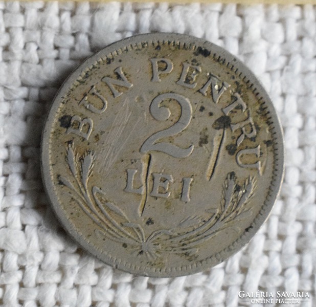 2 Lei, Romania, money, coin 1924, bun petru