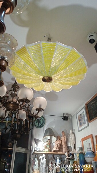 Vintage chandelier from the 70s, 60 cm long, for living room. Glass
