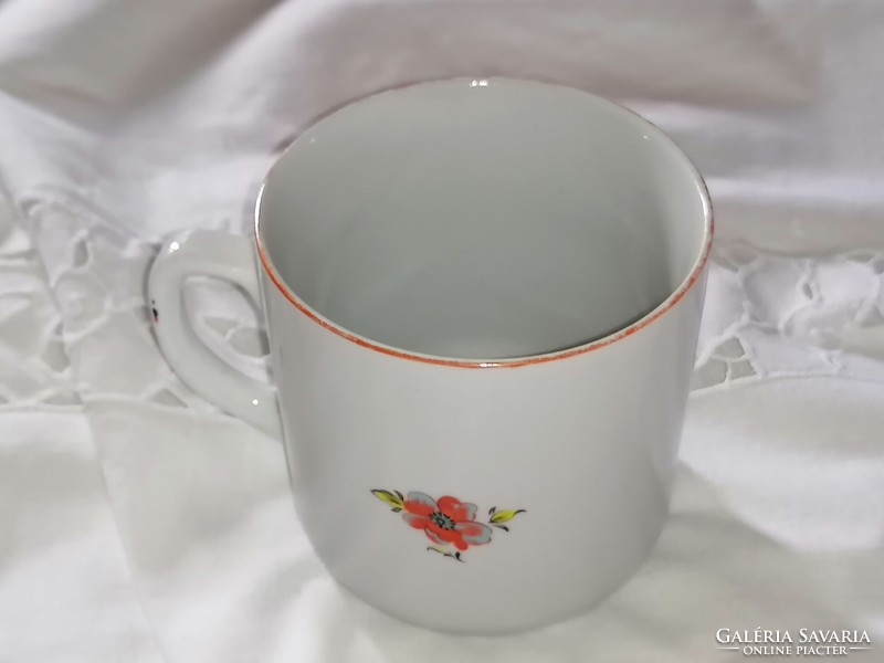 Old, rarer Zsolnay mug with red flowers