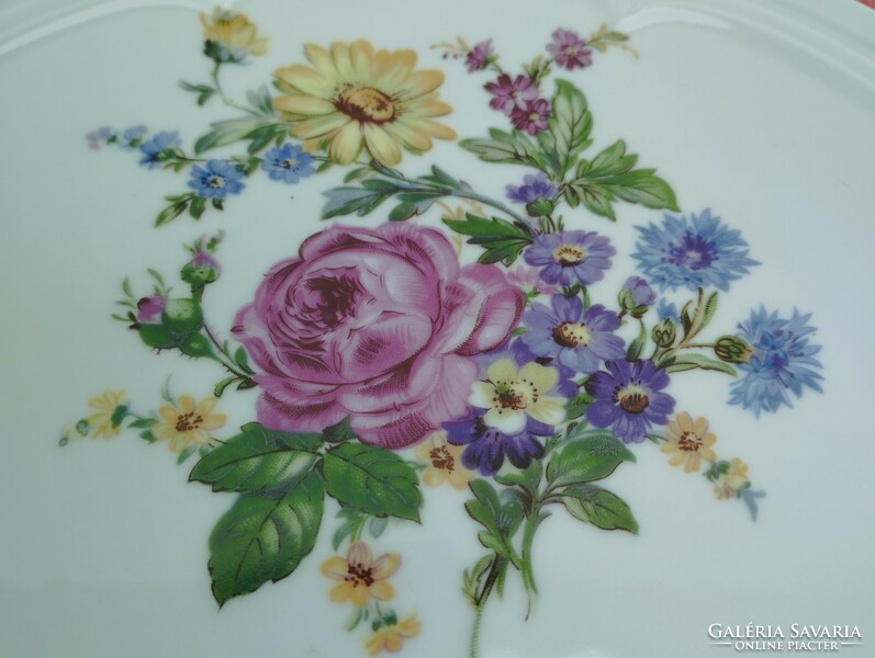 2 db. gyönyörű virágmintás porcelán nagy lapos tányér