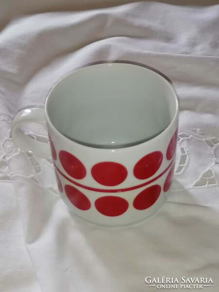 Retro, lowland, large red dot mug