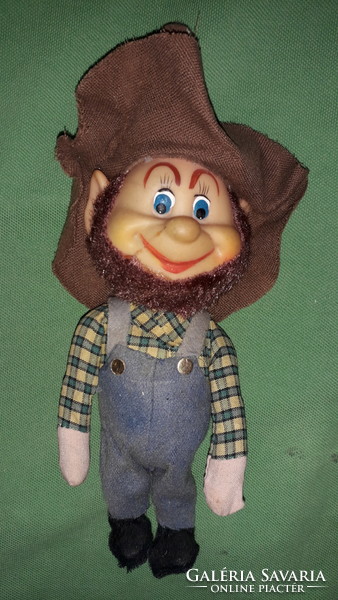 Antique 1950s fairy tale toy plastic head wireframe hat dwarf plush 20cm figure as shown in the pictures