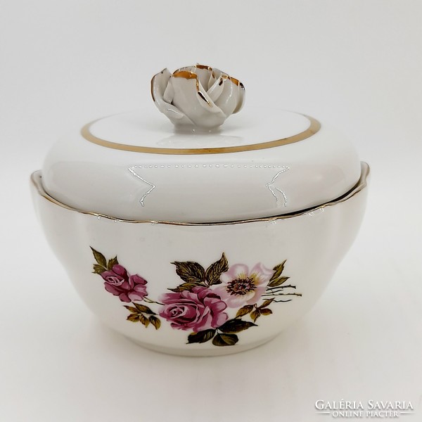 Aquincum porcelain bonbonier with rose holder