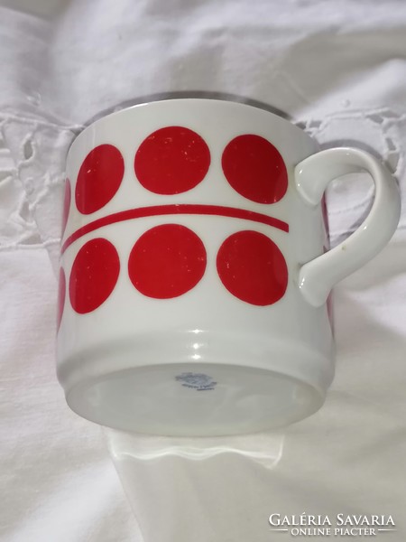 Retro, lowland, large red dot mug