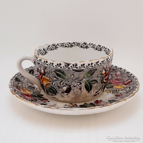 Sarreguemines faience tea cup and saucer