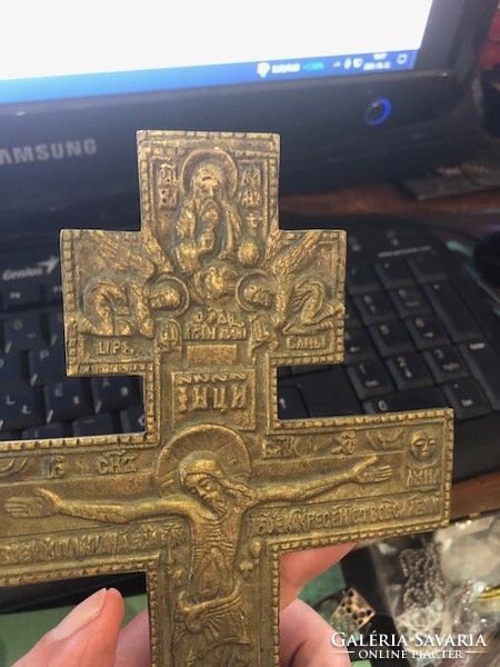 Orthodox cross in the xix. From the 19th century, size 26 x 13 cm.