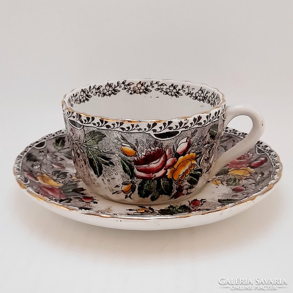 Sarreguemines faience tea cup and saucer
