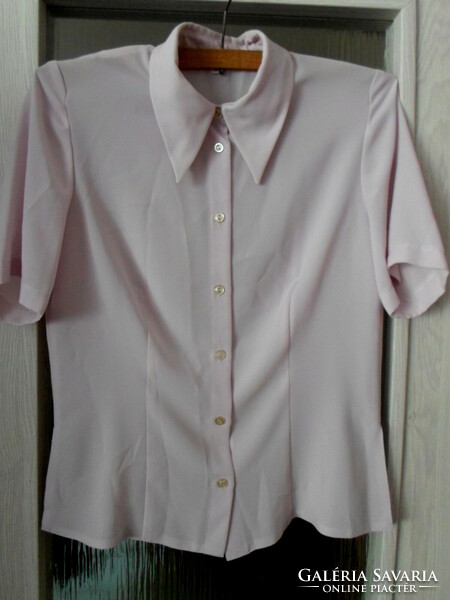 Women's short-sleeved collared summer blouse 2.: Pale pink