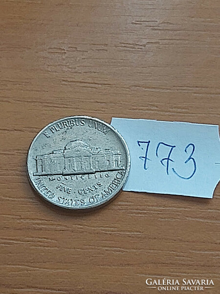 USA 5 cents 1986 p, jefferson 773.
