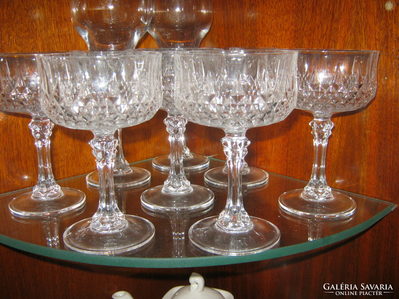 8 Vintage kristály pezsgős pohár